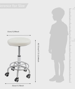 Verstelbare Bar Kruk met Wielen - 360° Draaibaar & 150kg Draagkracht