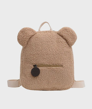 Schattige Kinderrugzak met Berenoren - Zacht Lamswol Fleece