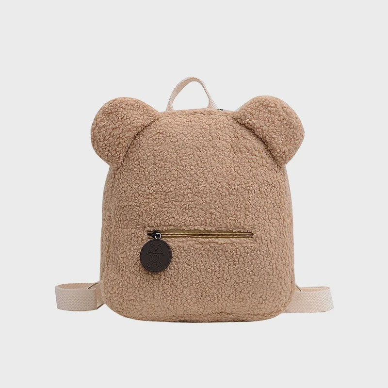 Schattige Kinderrugzak met Berenoren - Zacht Lamswol Fleece