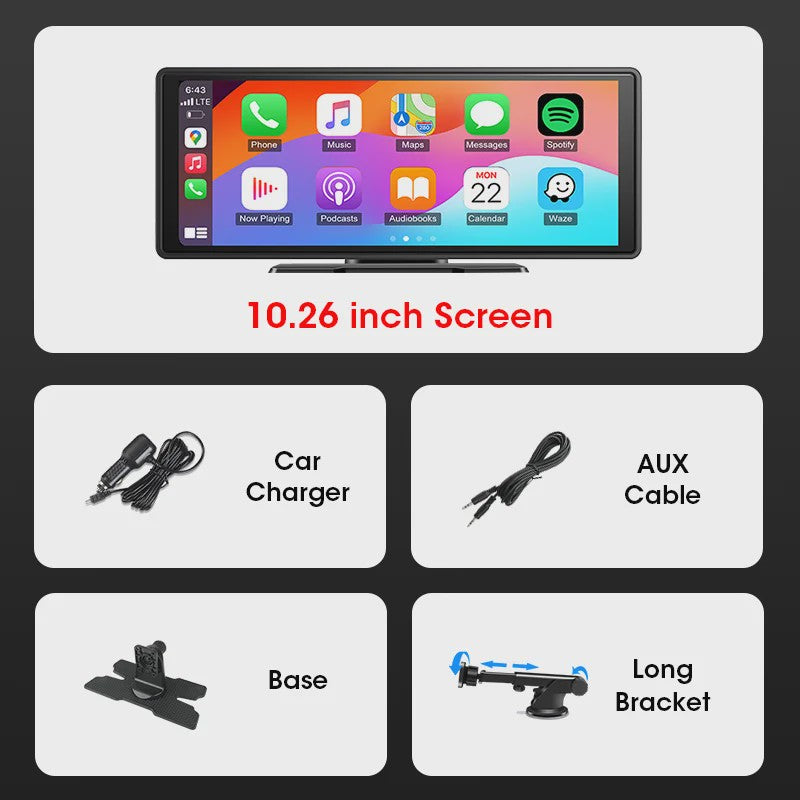 Universele 11.26" Draadloze CarPlay & Android Auto Multimedia Auto Scherm