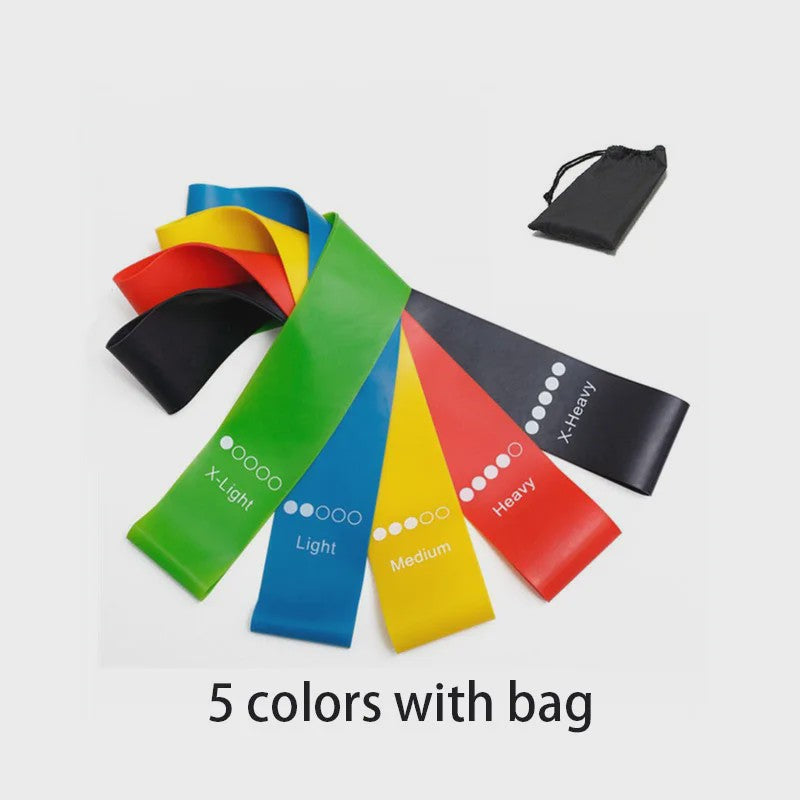 Set Weerstandsbanden Fitness - 5 Stuks TPE Elastische Loop Bands voor Krachttraining, Yoga & Gym