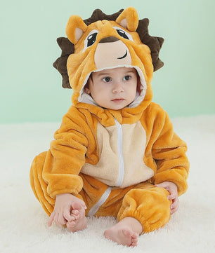 Baby Romper Dierenkostuum Kigurumi - Zacht Flanellen Jumpsuit voor Jongens & Meisjes