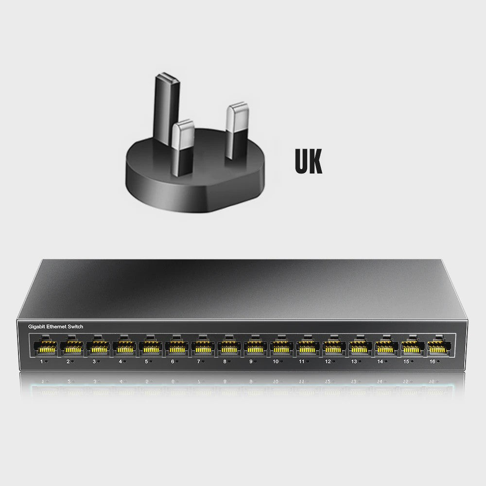 Gigabit Netwerk Switch 16 Poorten 1000Mbps - High Performance Smart Ethernet Hub