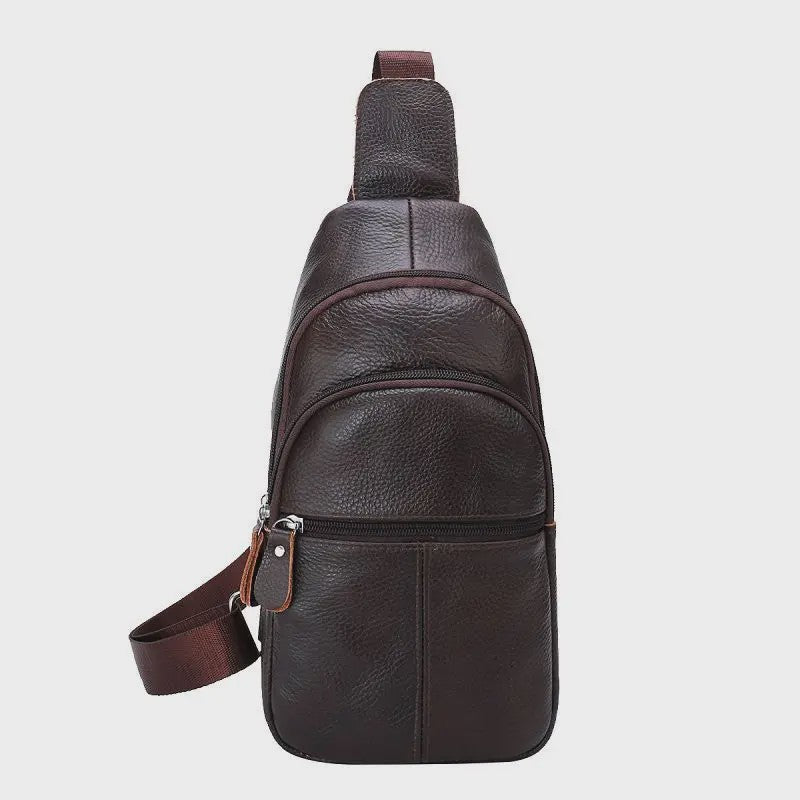 Luxe Leren Borstas Heren - Grote Capaciteit, Zakelijk & Casual Crossbody Tas
