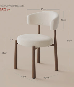 Set van 2 Mid-Century Modern Eetkamerstoelen - Chenille Gestoffeerd met Metalen Poten - Ergonomisch & Stijlvol