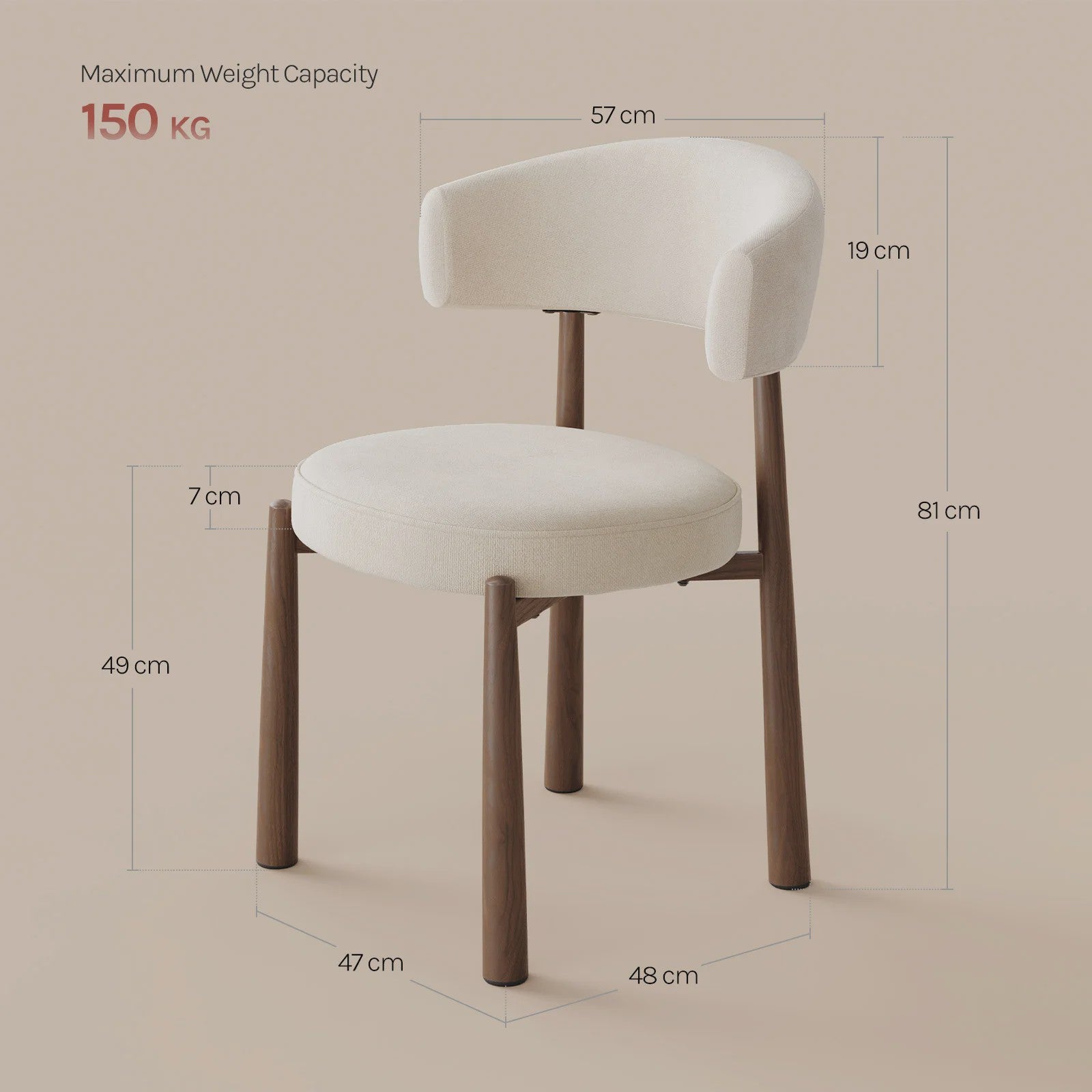 Set van 2 Mid-Century Modern Eetkamerstoelen - Chenille Gestoffeerd met Metalen Poten - Ergonomisch & Stijlvol