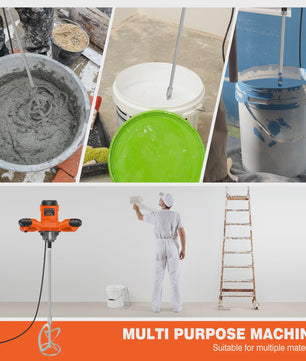 Krachtige 2800W Handmixer voor Verf, Gips, Mortel en Lijm - 6 Snelheden