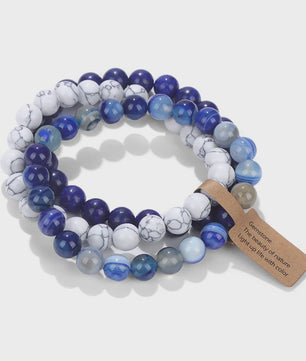 Natuursteen Kristal Kralen Armbanden Set - Amethist & Multi-Layer Combinaties