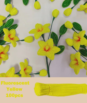 100x Kleurrijke Chenille Stelen Pijpenragers - DIY Knutselmateriaal voor Handgemaakte Creaties