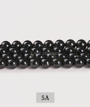 Natuurlijke Zwarte Toermalijn Kralen Rond Losse Spacer Edelsteen - 4-12mm voor Sieraden Maken