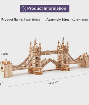 Robotime Rolife 3D Houten Puzzel: Iconische Tower Bridge & Big Ben Bouwpakket