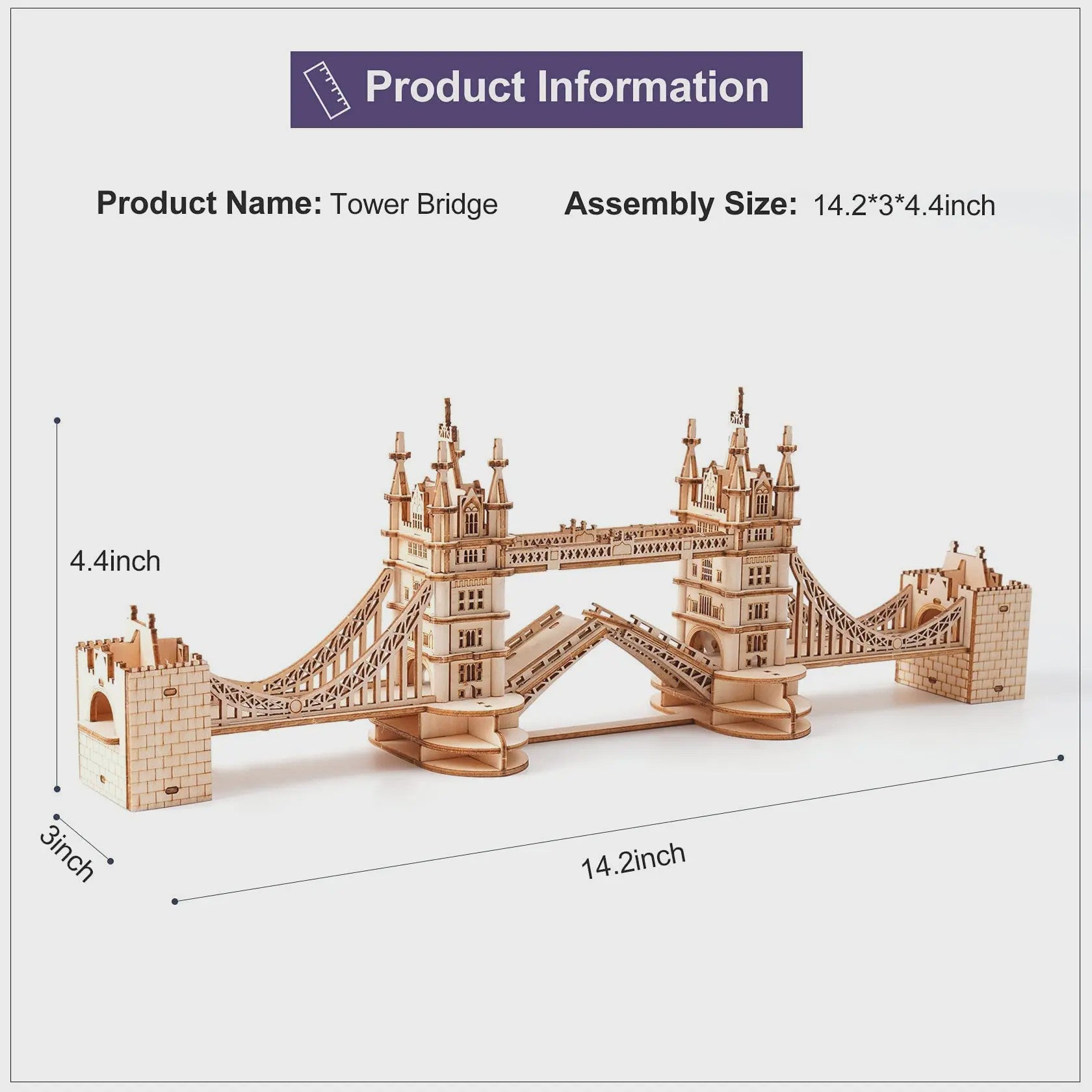 Robotime Rolife 3D Houten Puzzel: Iconische Tower Bridge & Big Ben Bouwpakket