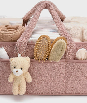 Luxe Baby Luiertas Organizer met Knuffelbeer - Opbergmand voor Commode & Luiers
