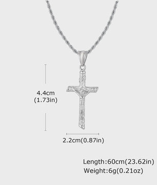 Heren RVS Kruis Ketting met Jezus Hanger - Religieuze Christelijke Sieraden