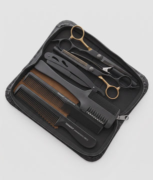 Professionele Haarstyling Set: Kappersscharen, Kammen, Scheermes & Opbergkoffer