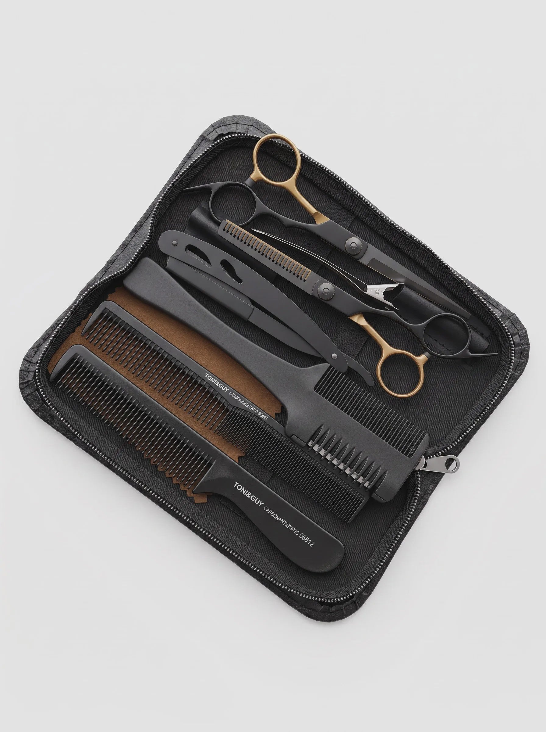 Professionele Haarstyling Set: Kappersscharen, Kammen, Scheermes & Opbergkoffer