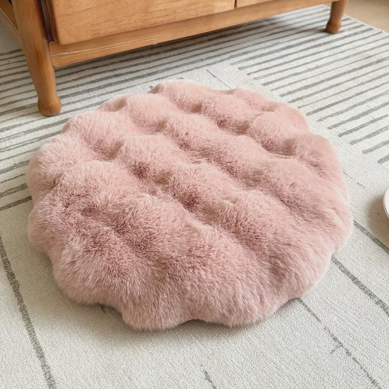 Luxe Pluche Zitkussen met Memory Foam - Rond, Zacht & Comfortabel
