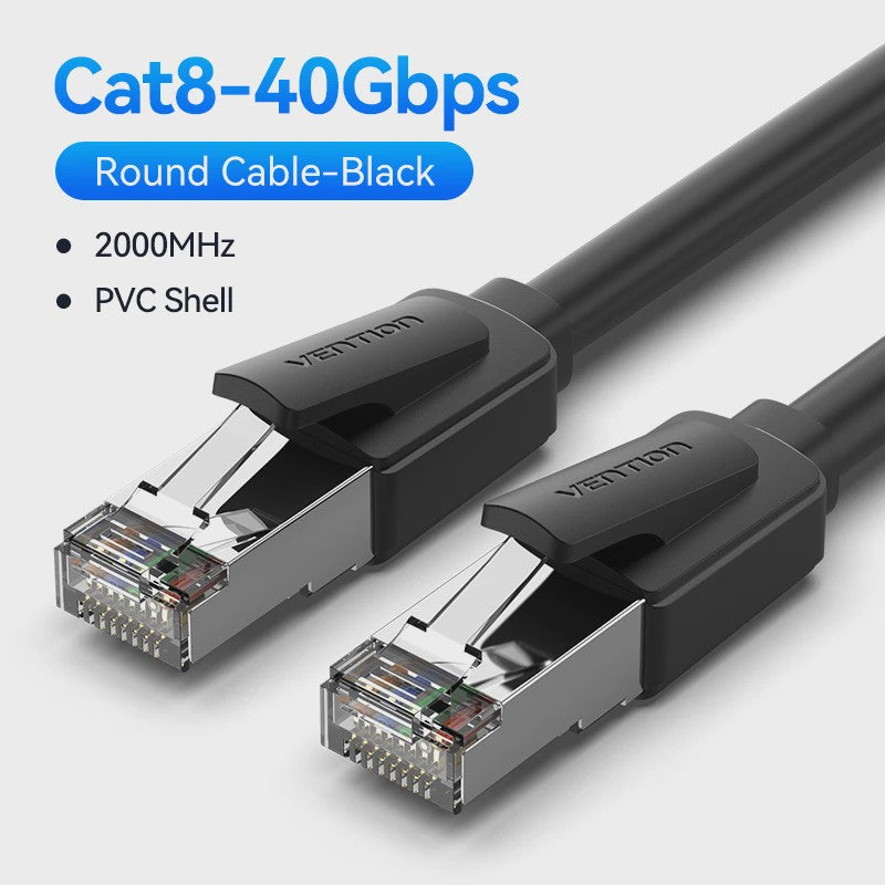 Vention CAT8 Ethernet Kabel - 40Gbps, 2000MHz - Hoge Snelheid Internet & Gaming