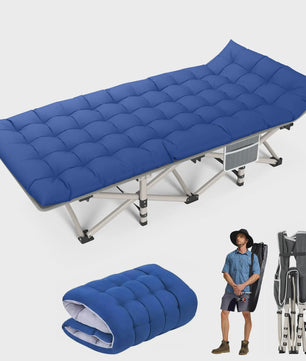 Opvouwbaar Campingbed met Matras - Draagbaar & Robuust Kampeerbed voor Volwassenen (200kg)