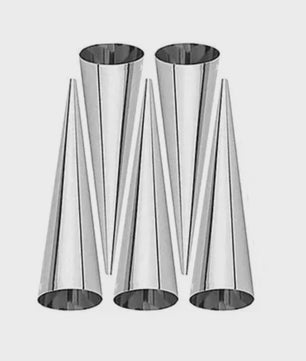 Set van 5 RVS Gebak Hoorns - Voor Croissants, Gebak & Dessert