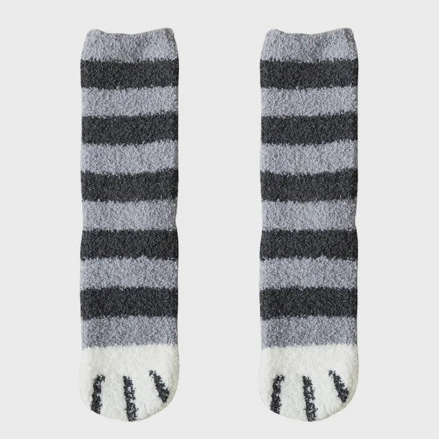 Schattige Dierenpoot Sokken Dames - Kawaii Fleece Sokken voor Thuis & Slapen