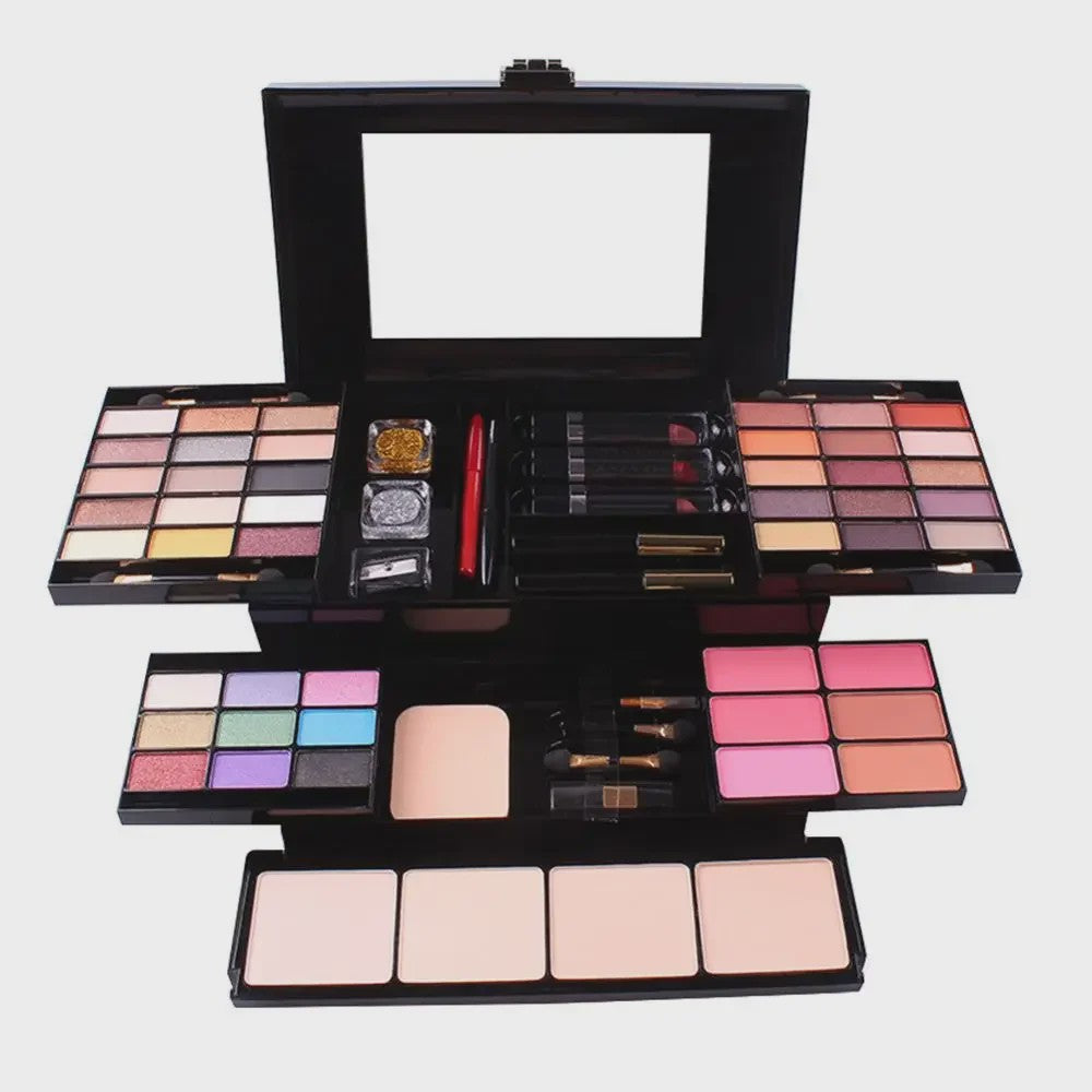 Professionele Make-up Set: Uitgebreid Palet met Oogschaduw, Foundation, Blush en meer - Complete Cosmetica Koffer