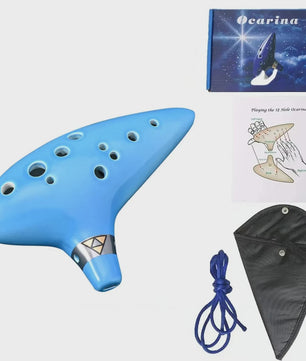Professionele Keramische Ocarina in Alto C - 12 Tonen, Draagbaar Muziekinstrument met Accessoires