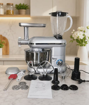 Krachtige 1900W Keukenmachine met 6L Kom: Mixer, Gehaktmolen & Blender