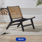 Luxe Fauteuil van Massief Hout en Rotan - Stijlvolle Relaxstoel voor Woonkamer of Balkon