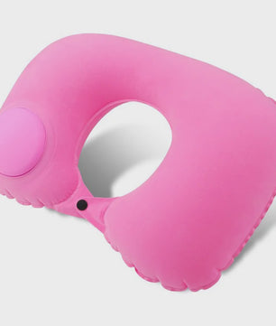 Opblaasbaar Nekkussen met Flocklaag - Compact en Zelfvullend voor Reizen