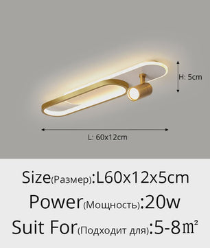 Moderne LED Plafondlamp met Spotlight - Zwart, Wit of Goud - Sfeervolle Verlichting voor Slaapkamer & Studiekamer