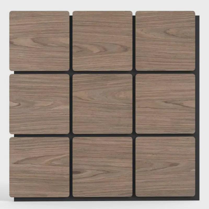 4-Pack Akoestische Wandpanelen met Houten Vlakken - Geluidsisolatie 62x62 cm