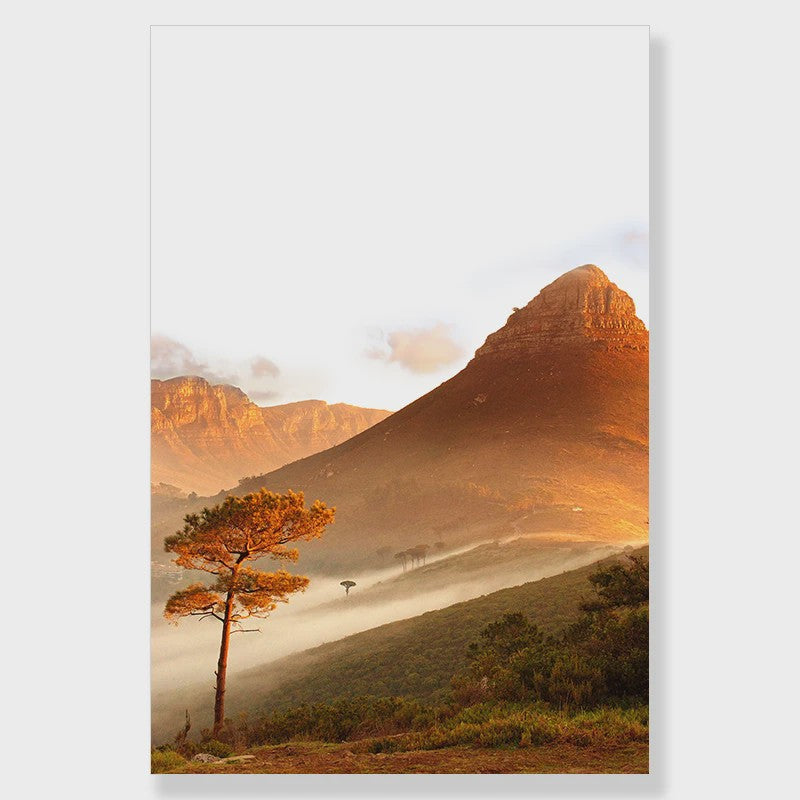 Canvas Poster Set: Leeuw, Giraffe, Olifant, Ballonvaart & Natuurlandschap