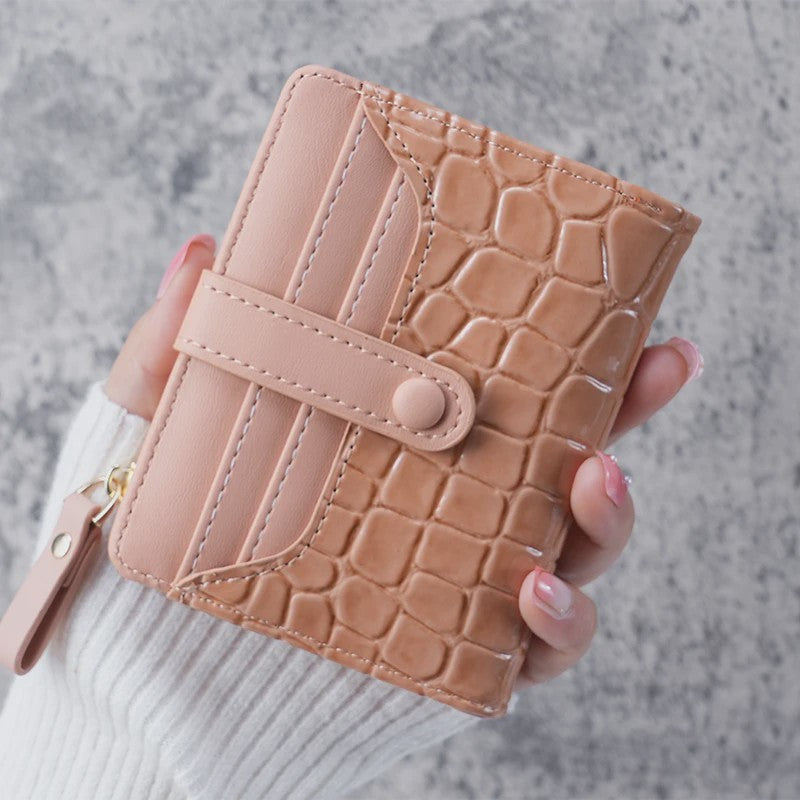 Compacte Portemonnee met Kroko Print - Kaarthouder & Muntportemonnee voor Dames