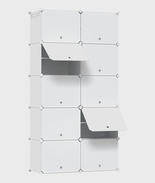 WOLTU Schoenenkast met 10 Vakken - Ruime Opbergkast voor 40 Paar Schoenen (94x180x36.5cm)