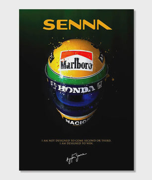 Iconische F1 Racer Helm Poster - Ayrton Senna Formule 1 Muurdecoratie