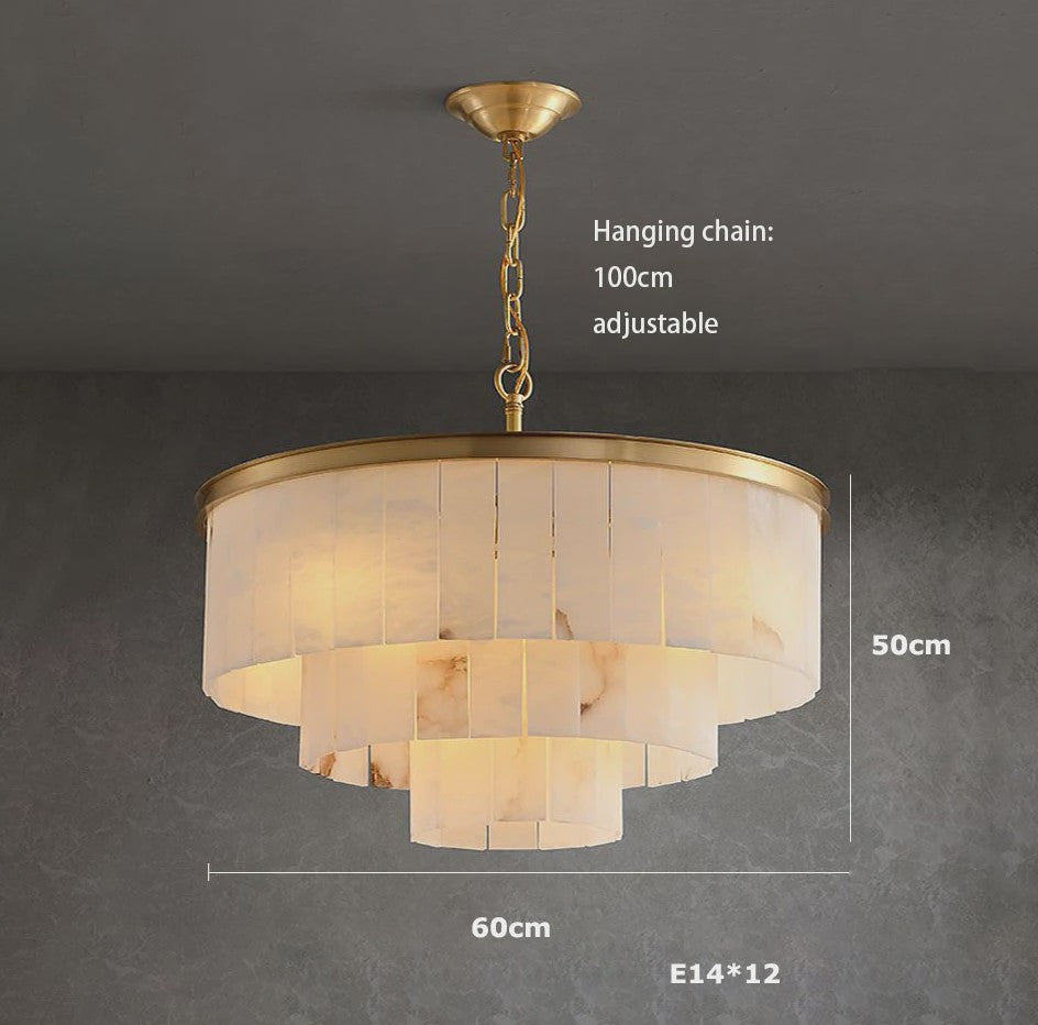 Luxe Marmer LED Kroonluchter Goud/Chroom - Dimbaar