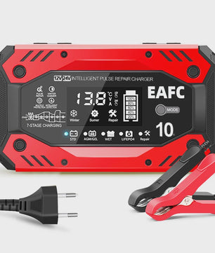 Slimme Acculader 12V/24V met Pulsreparatie & LCD Display - Voor Auto & Motor