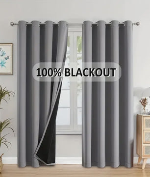 1paneel Massief 100% Verduisterende Gordijnen met Ringen - Totale Privacy voor Slaapkamer & Woonkamer