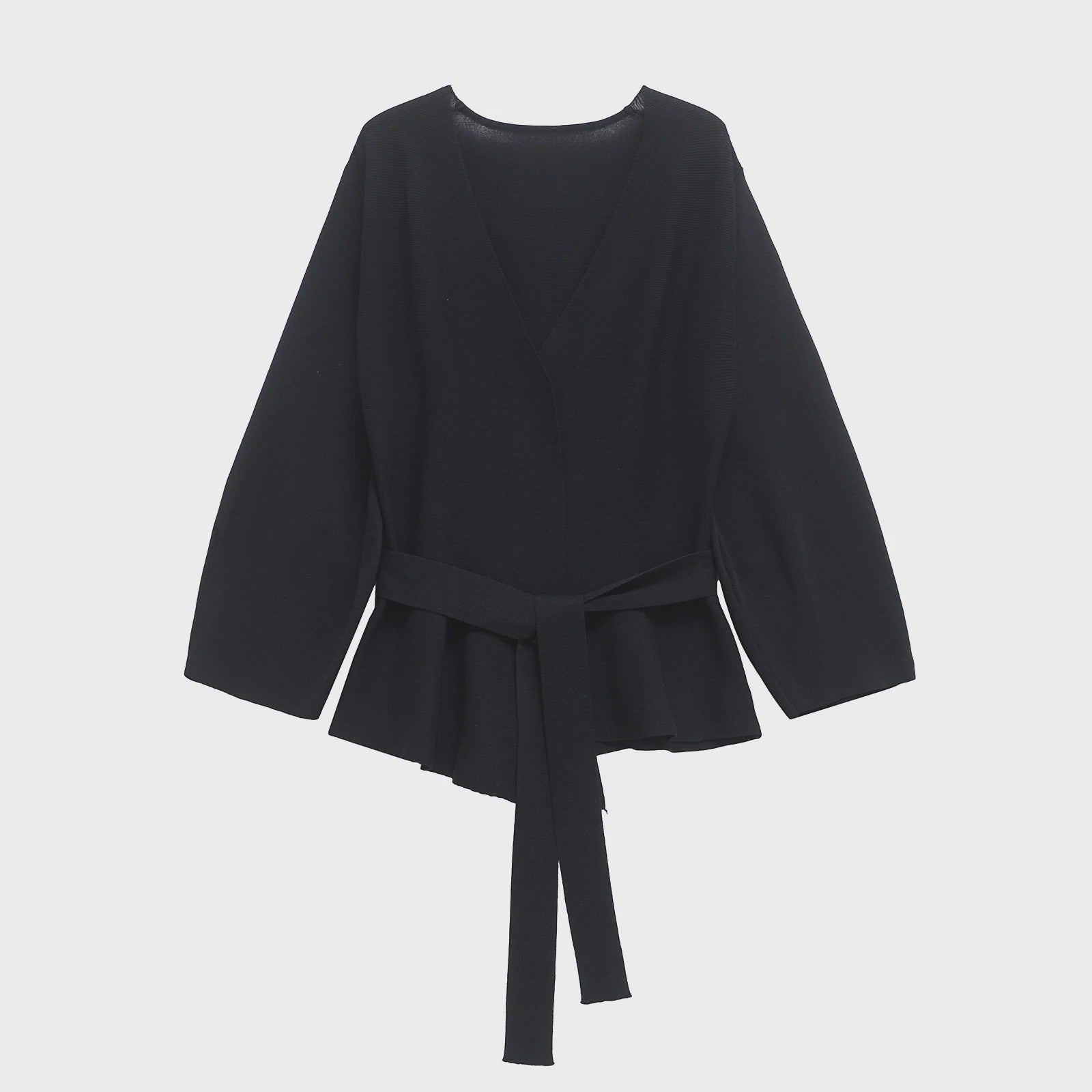 Gebreide Dames Blazer met Schouderpadden en Ceintuur - Retro V-hals