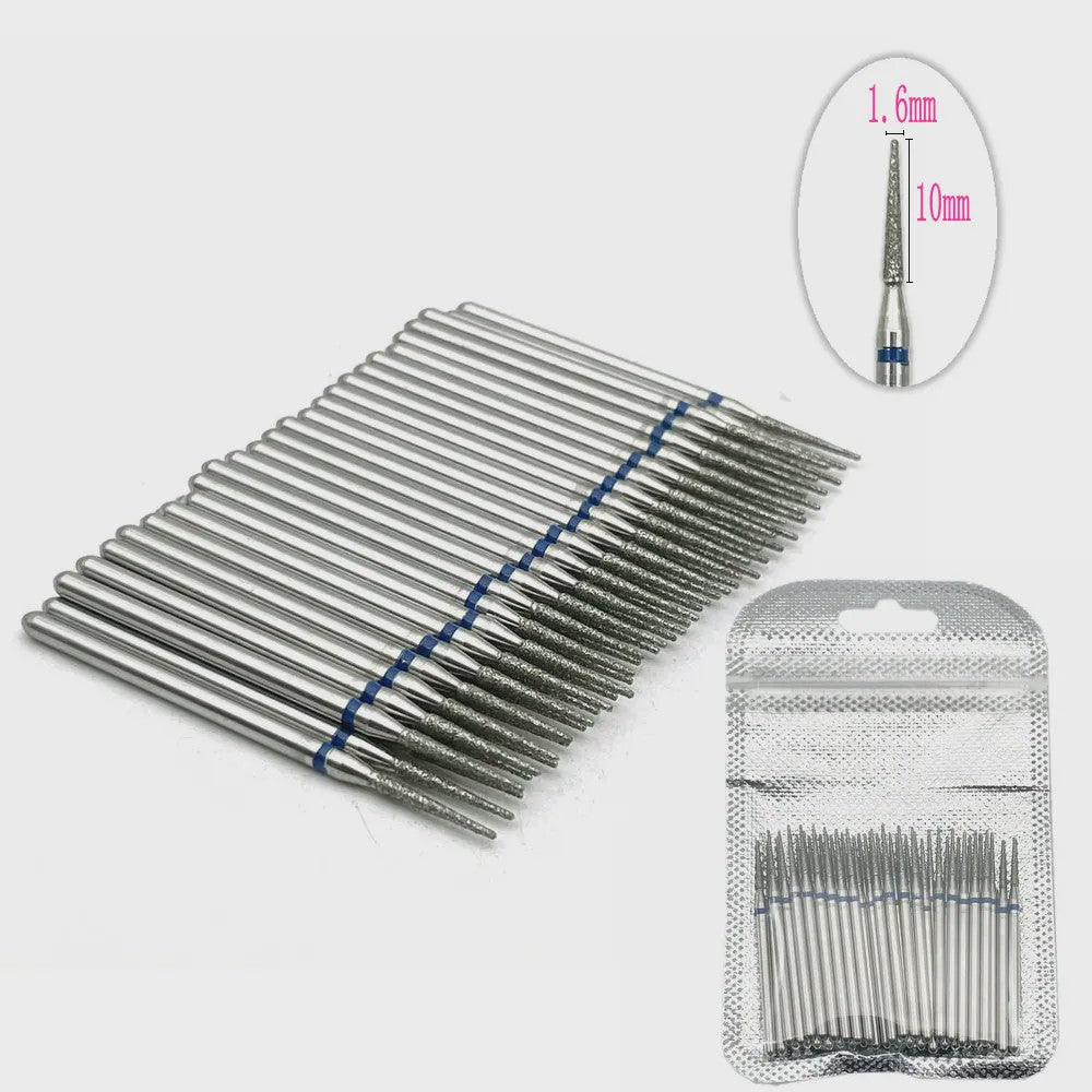 50 Stuks Diamant Freesjes Set - 2.35mm Schacht voor Nagel- en Tandheelkundig Gebruik