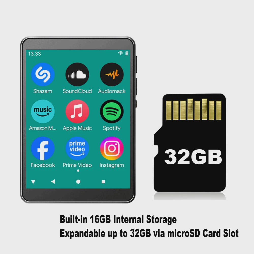 Famue PA03 Android MP3/MP4 Speler - 48GB, WiFi, Lossless Audio & App Downloads
