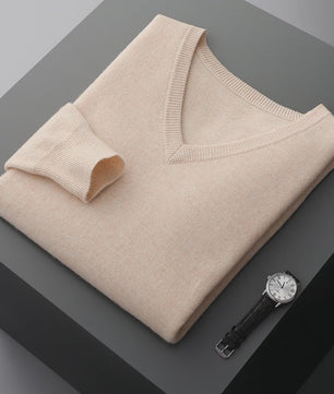 Herfst & Winter Heren V-hals Kasjmier Trui - Los, Dik & Casual