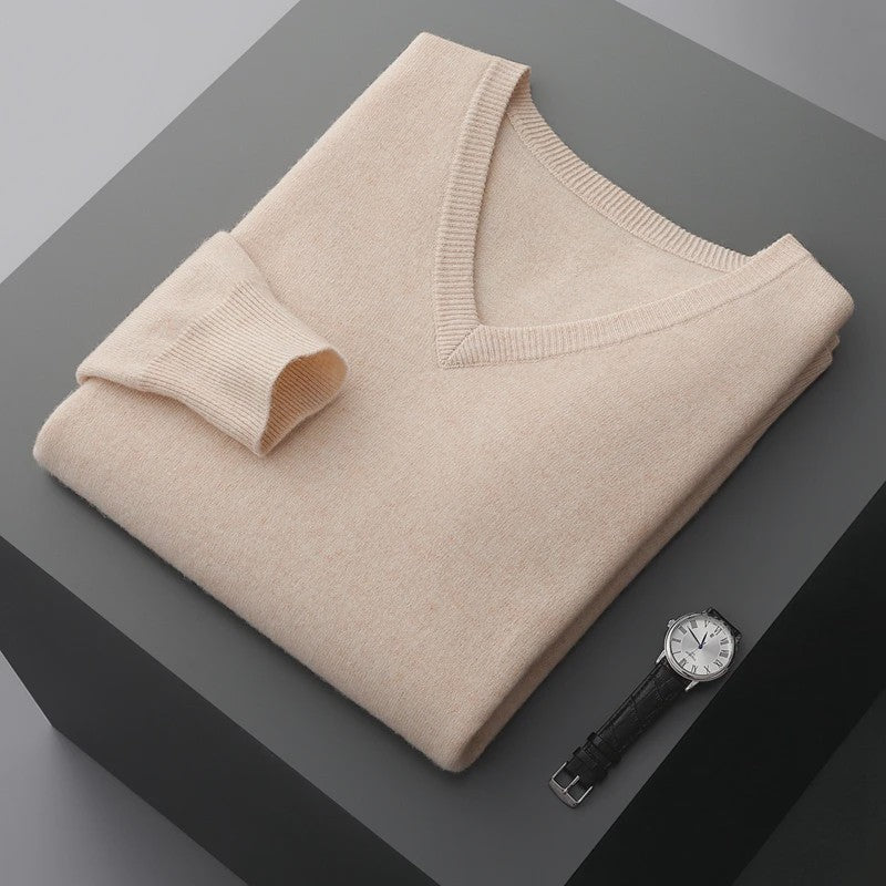 Herfst & Winter Heren V-hals Kasjmier Trui - Los, Dik & Casual
