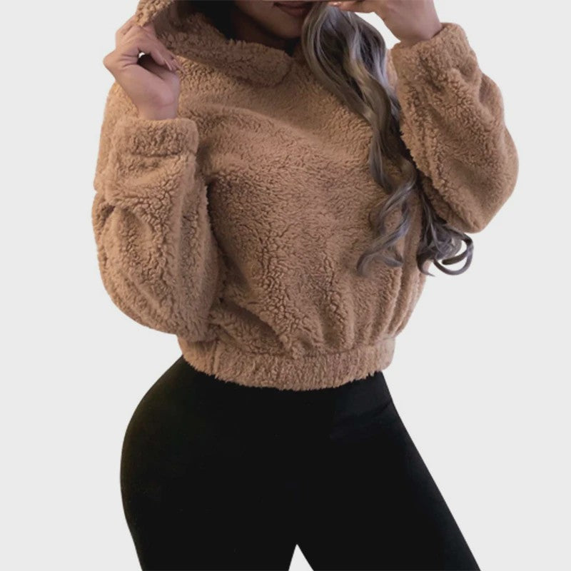 Schattige Fluffy Hoodie met Berenoren - Dames Winter Pullover