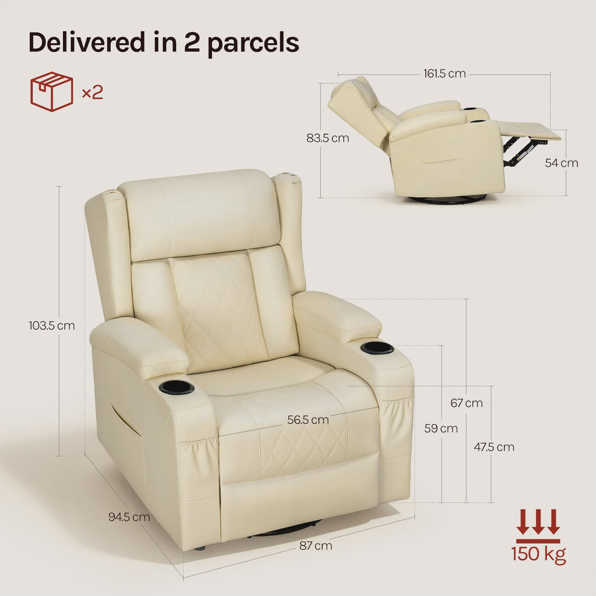 Draaibare Fauteuil met Verstelbare Rugleuning en Voetensteun | Comfortabel en Stijlvol