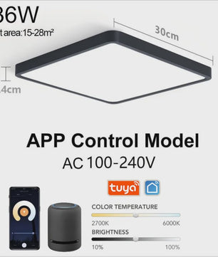 Moderne Smart LED Plafondlamp 36W - Dimbare Verlichting met App & Spraakbesturing