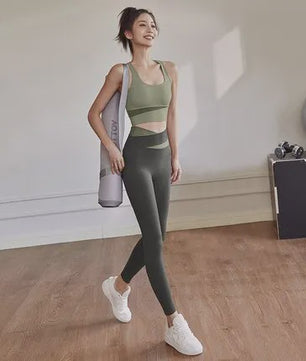 Dames Yogaset: Sportieve Legging & Sport BH Set voor Fitness en Workout