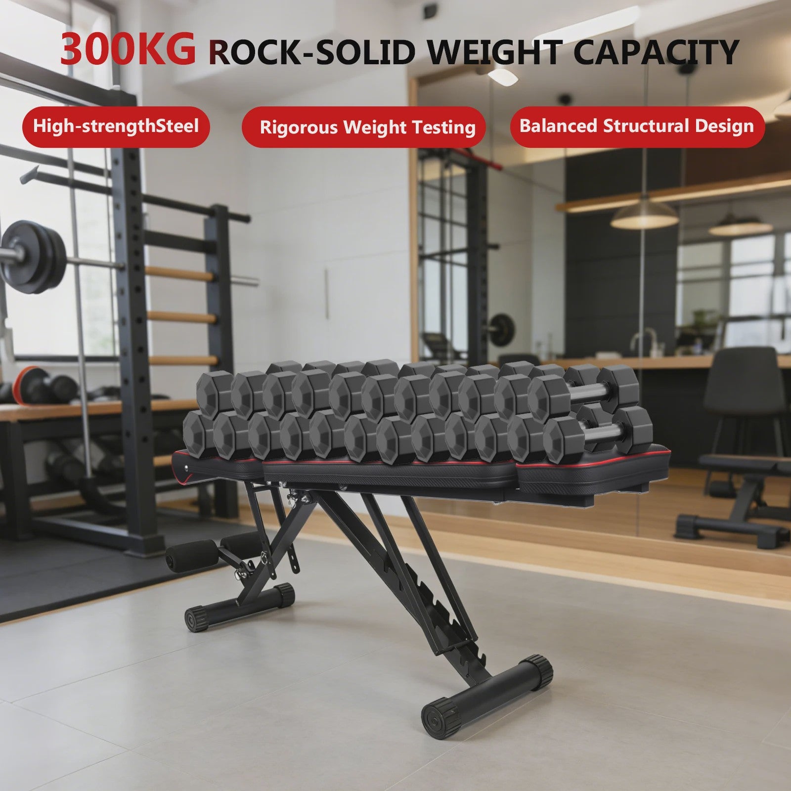 Verstelbare Dumbbell Bank 7 Posities - Opvouwbaar Fitness Bankje voor Krachttraining Thuis