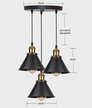 Retro Hanglamp Loft Stijl - Industriële Plafondlamp met E27 Fitting